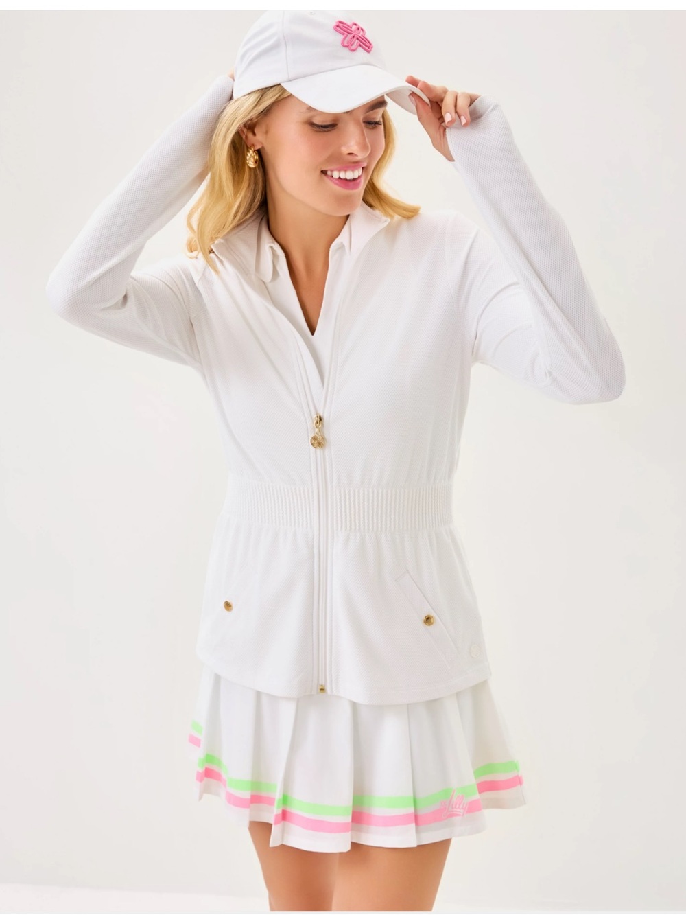 NWT Lilly Pulitzer UPF 50+ Luxletic Love Active Smocked Jacket